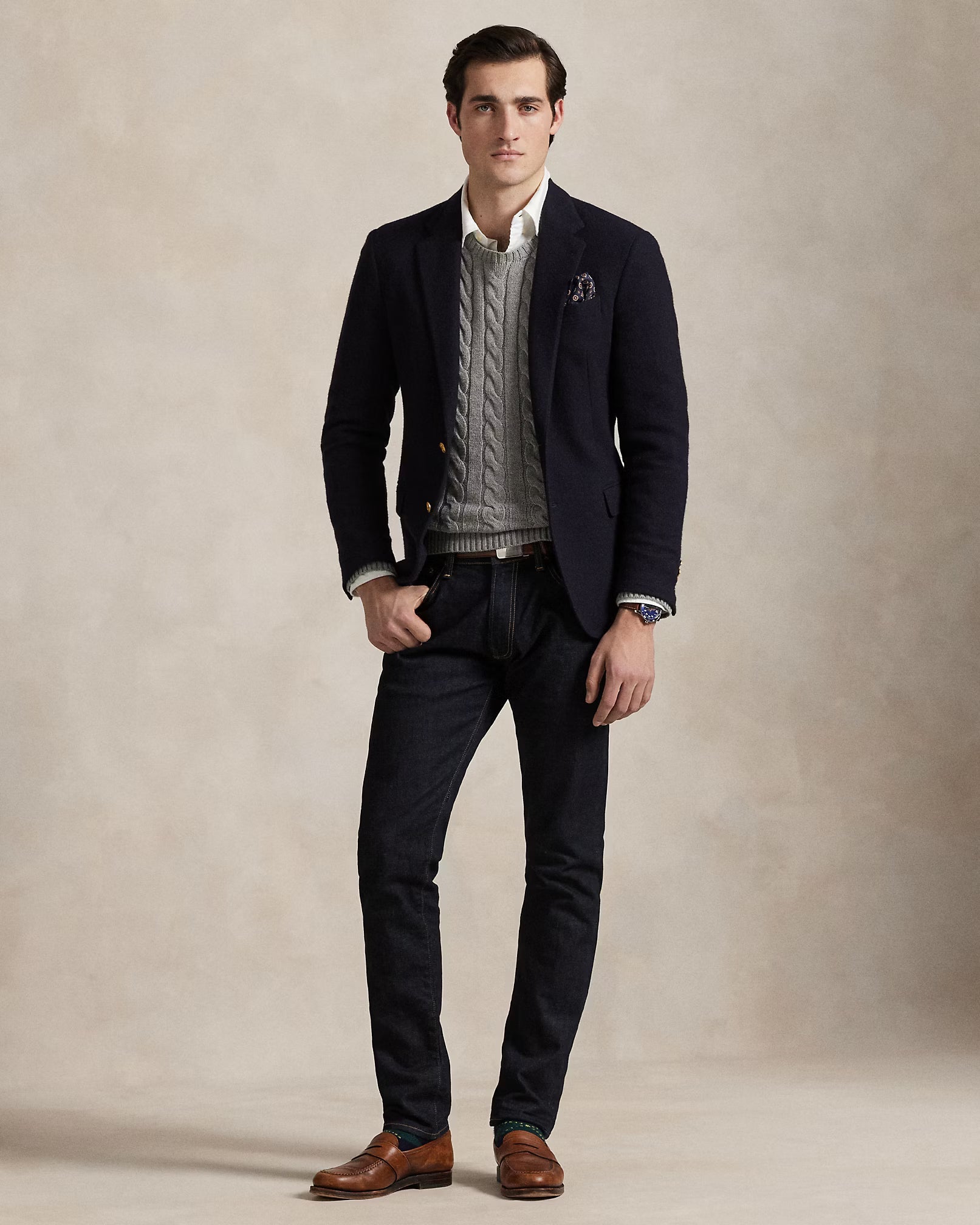 Jersey de algodón tejido con cable