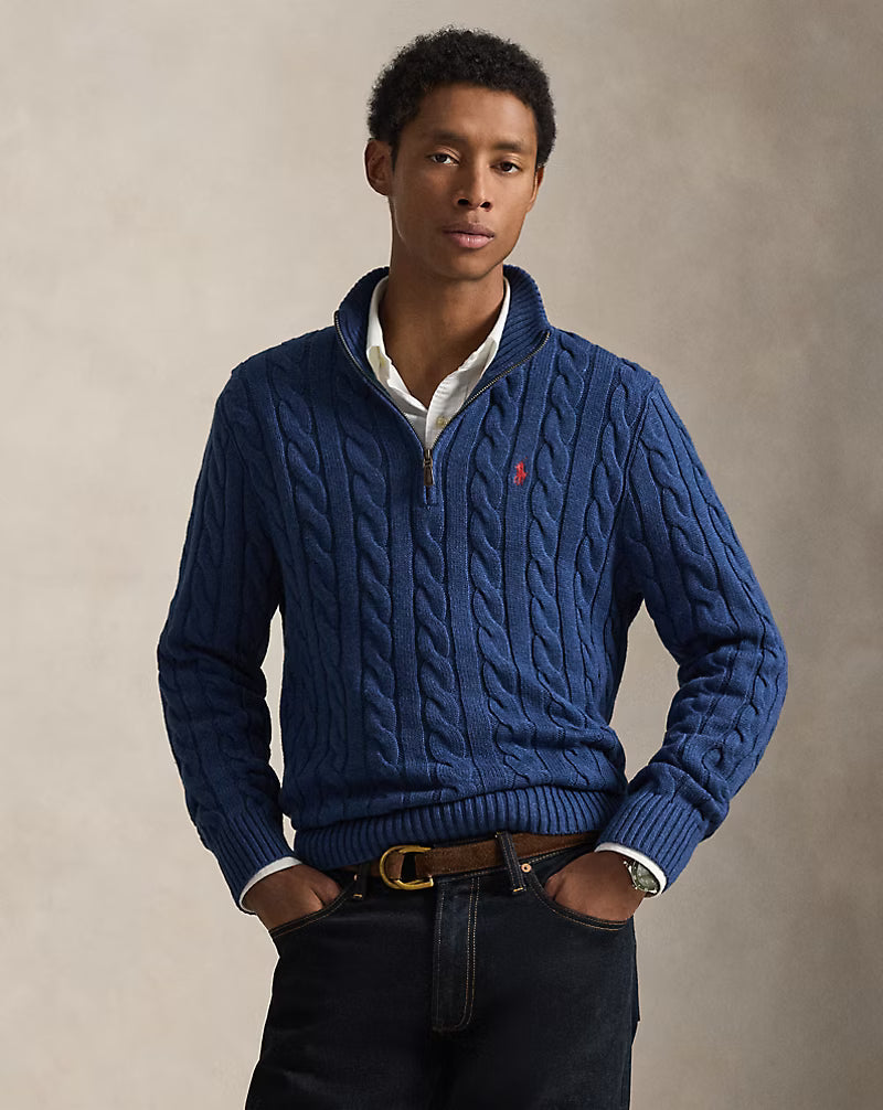 Jersey de algodón con cremallera hasta el pecho