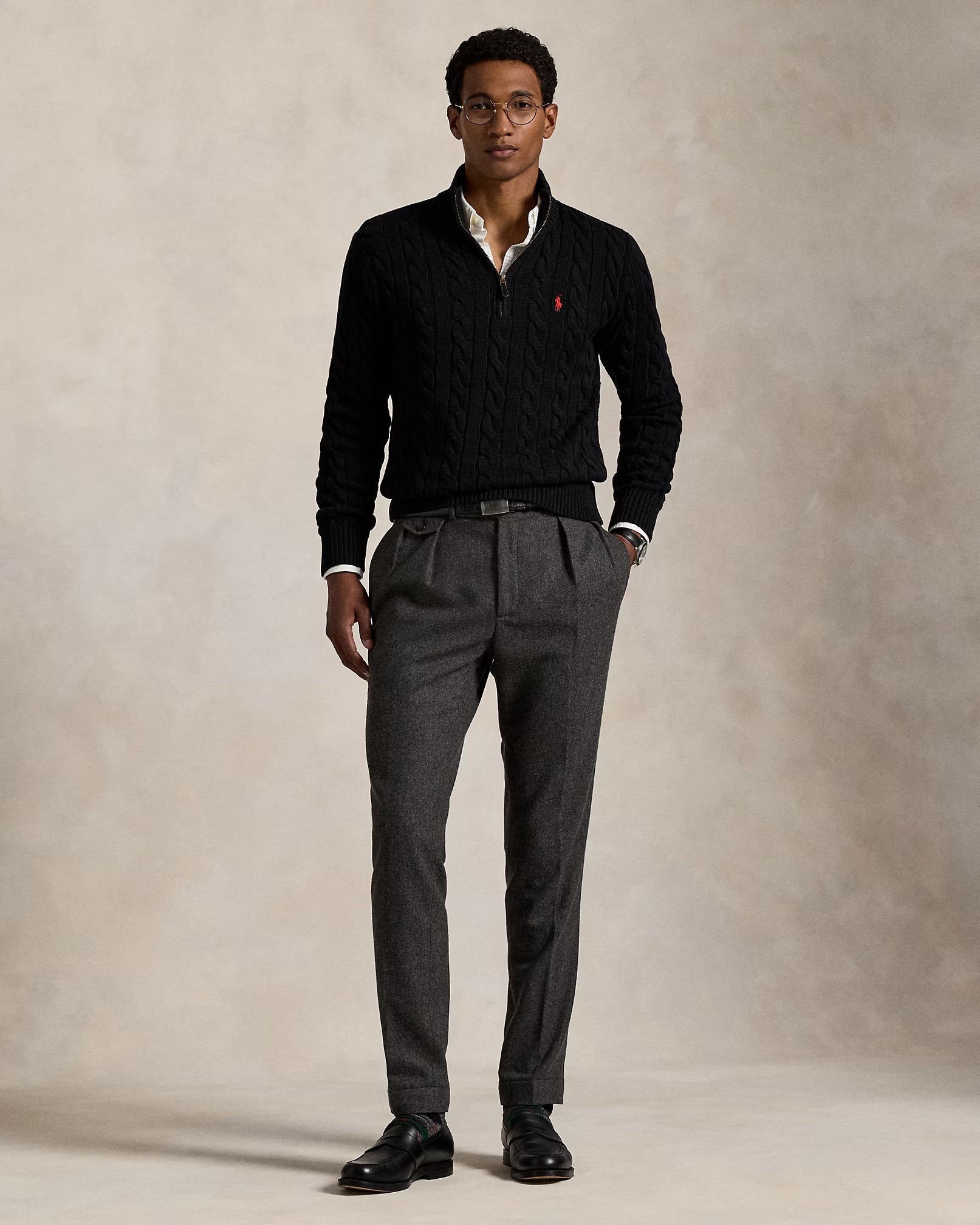 Jersey de algodón con cremallera hasta el pecho