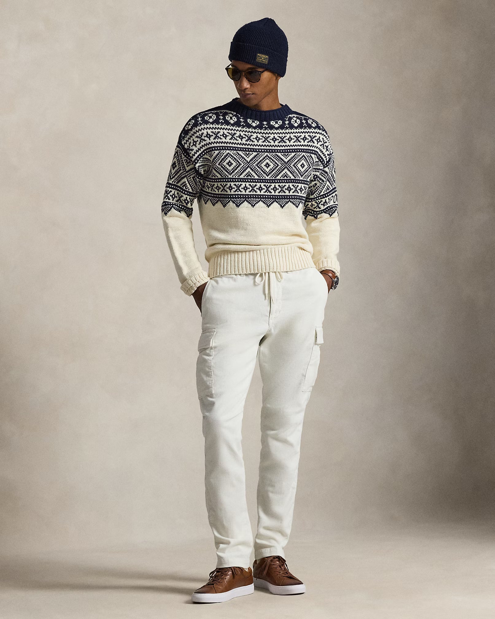 Jersey de algodón y cachemira con estampado