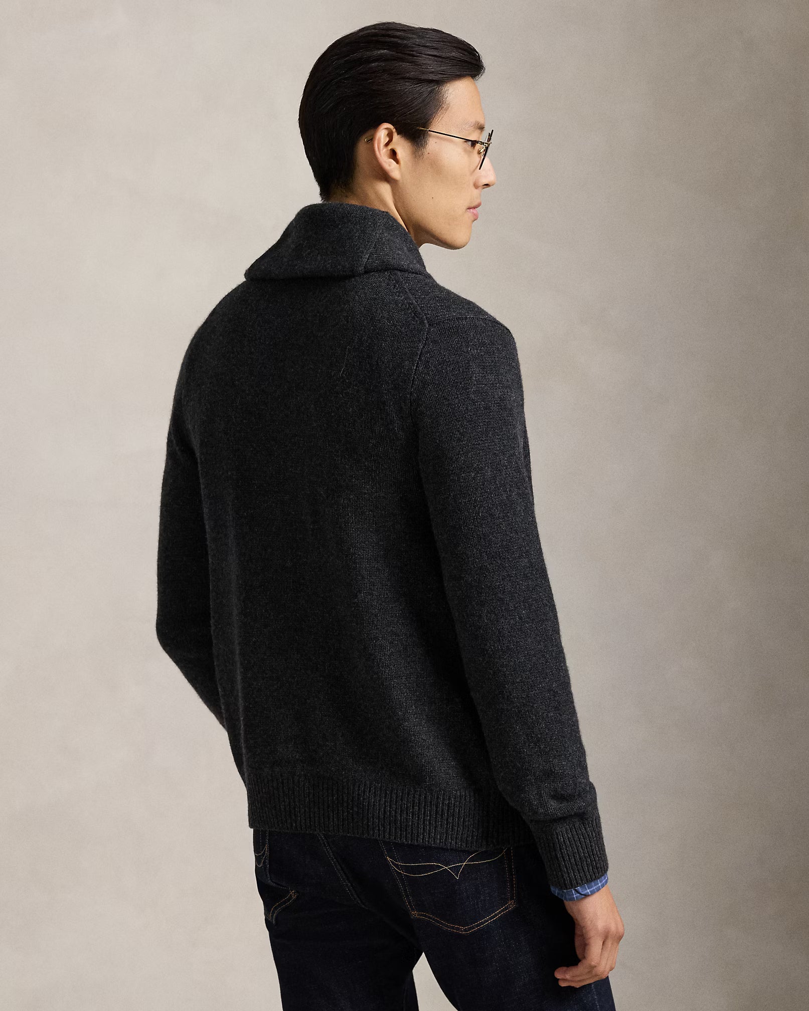 Chaleco de lana y cachemira con cuello chal