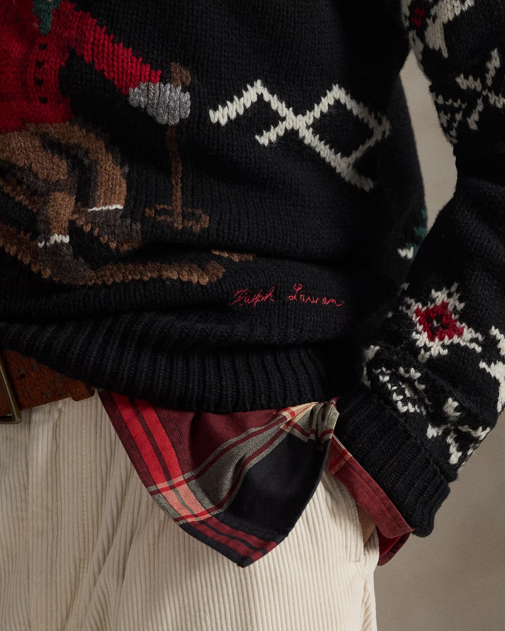 Jersey de lana con imagen de esquiador